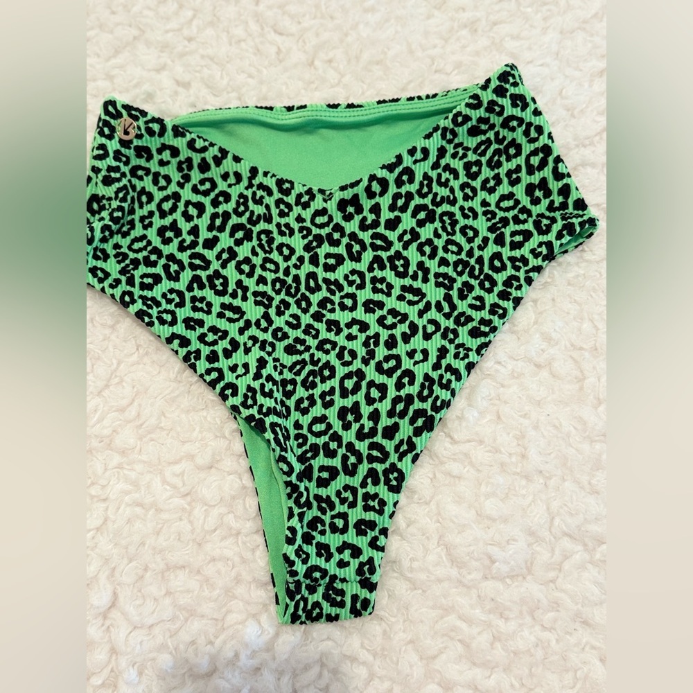 Buffbunny Bikini Swim Bottoms Green Cheetah/Leopard